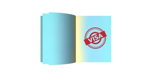 Visa stamp in a passport Stock Footage 116798759