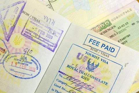 Visa stamp Stock-Fotos