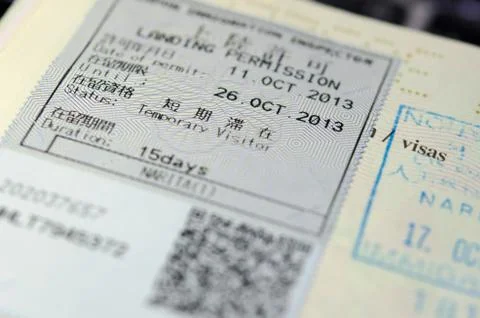 Visa stamp Foto stock