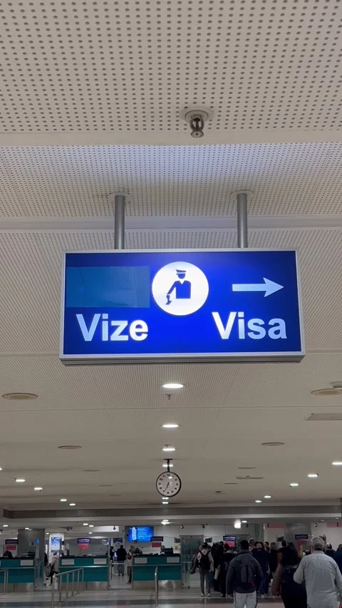 Visa tabela in the airport Stock Footage 334404374