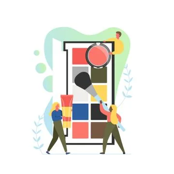 Visagiste services, vector flat style design illustration Stock Illustration