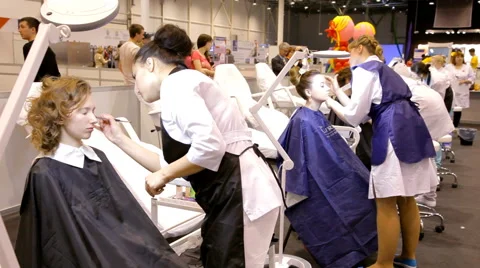 Visagists makes professional make up Stock Footage 49366211