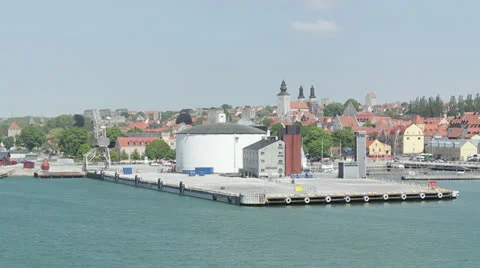 Visby city Stock Footage