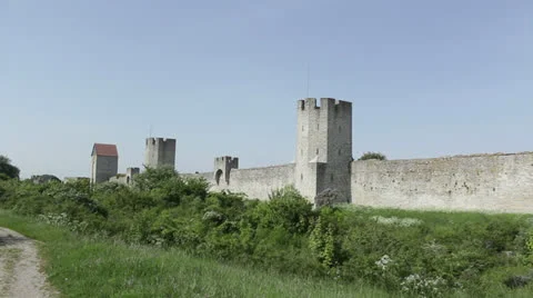 Visby citywall Stock Footage 25490779