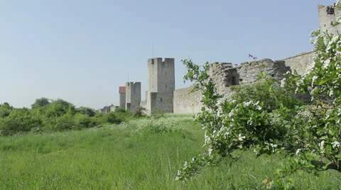 Visby citywall Stock Footage 25494093