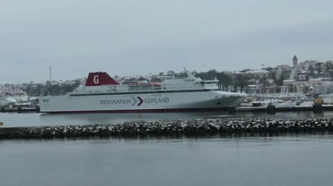 Visby harbour Video stock 20439952