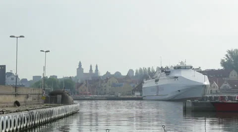 Visby harbour Stock Footage 25253905