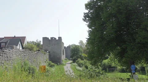 Visby walls Stock Footage 27100185