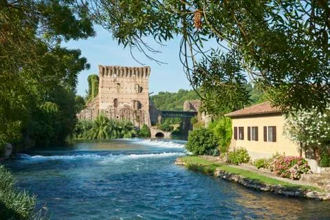 Visconteo Bridge tower Stock Photos