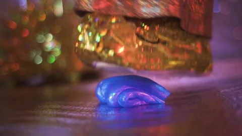 Viscous blue substance Stock Footage 146391360