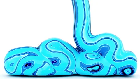 Viscous liquid substance like a toothpaste or gel flowing into buttle Stock Footage 270143853