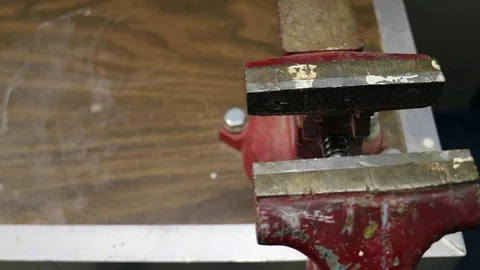 Vise Grip on Work Bench Stock Footage 79569061