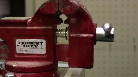 Vise Grip on Work Bench Opening and Closing Stock Footage 79568923