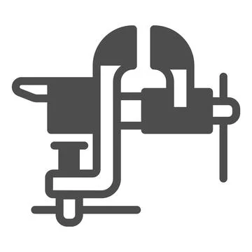 Vise solid icon, construction tools concept, swivel vise vector sign on white Illustrazione stock