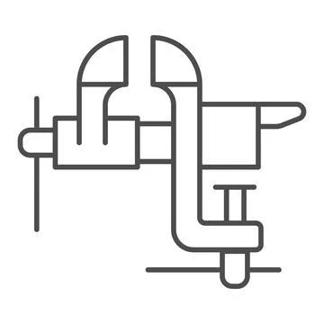 Vise thin line icon, construction tools concept, swivel vise vector sign on Illustrazione stock