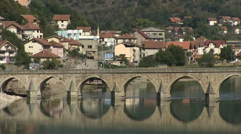 Visegrad bridge Stock Footage 33986862