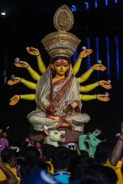 Visharjan of Devi Durga idol Stock Photos