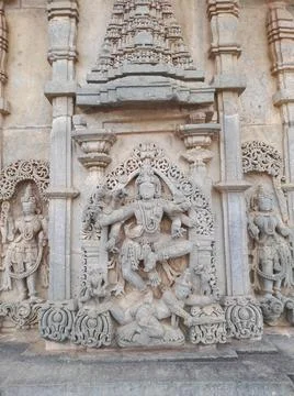 Vishnu Dancing on a Demon Stock Photos