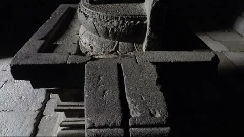 Vishnu Statue inside Vishnu Temple Cell, Prambanan Complex, Java, Indonesia Stock Footage 249750555