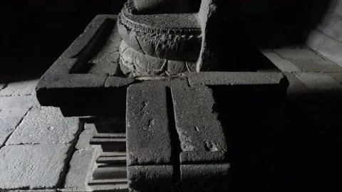 Vishnu Statue inside Vishnu Temple Cell, Prambanan Complex, Java, Indonesia Stock Footage 249750556