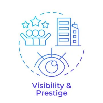 Visibility and prestige blue gradient concept icon Stock Illustration