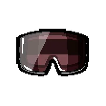 Visibility goggles ski pixel art vector illustration Illustration