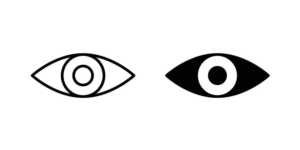 Visibility icon vector concepts, line and silhouette style Stock Illustration