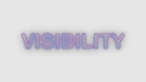 Visibility neon effects, text animation on transparent background Stock Footage 303588534