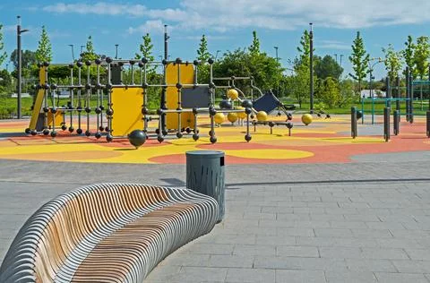 Visibility of playground in springtime Stock Photos