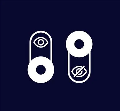 Visible and hidden, toggle switch buttons, vector Stock Illustration
