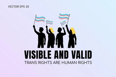 Visible and Valid Trans Rights Poster Stock Illustration