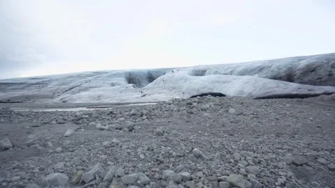 Visible climate change with the end of a melted glacier in Iceland Stock Footage 260599640