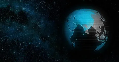 Visible Earth Blue Marble Digital Clouds Earth rotating animation social future Illustrazione stock