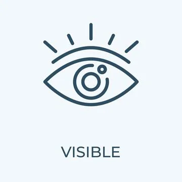 Visible eye editable stroke thin vector line icon. Stock Illustration
