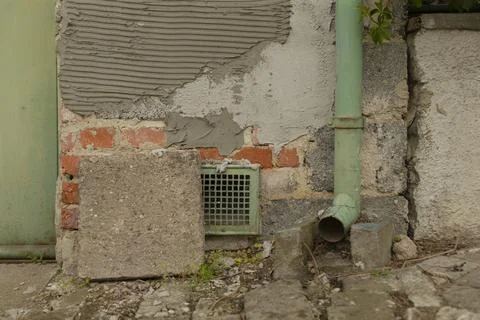 Visible indications of structural decay and maintenance concerns observed Stock Photos