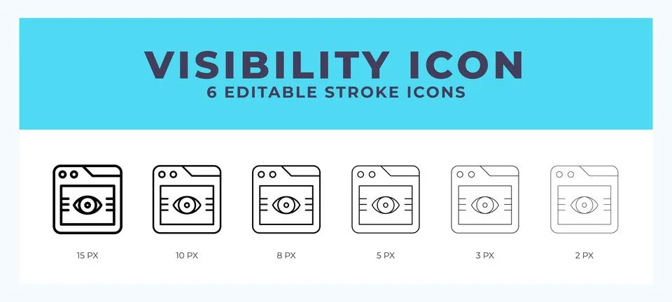 Visiblity icon illustration vector with editable stroke. 스톡 일러스트