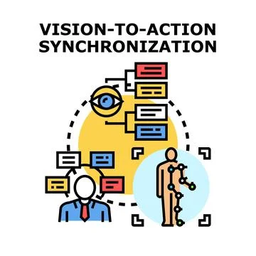 Vision to action synchronization system planning strategy Stock Illustration