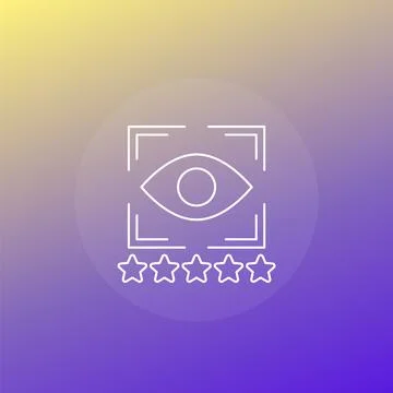 Vision acuity icon, eyesight testing line vector Stock Illustration
