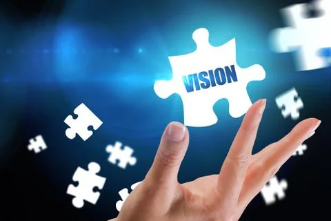Vision against blue background with vignette Stock Illustration