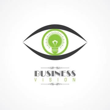 Vision and idea concept- eye with light bulb symbol stock vector Stock Illustration