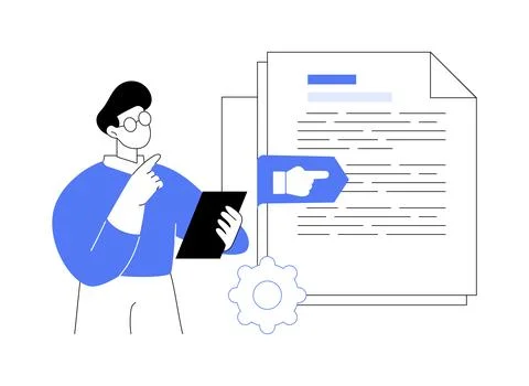 Vision and scope document abstract concept vector illustration. Illustrazione stock