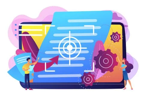 Vision and scope document concept vector illustration. Illustrazione stock