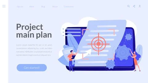 Vision and scope document concept landing page. Stock Illustration