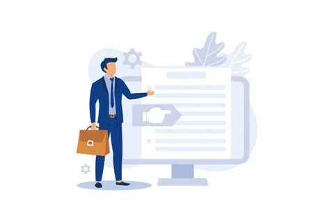 Vision and scope document, project main plan, project management document con Stock Illustration