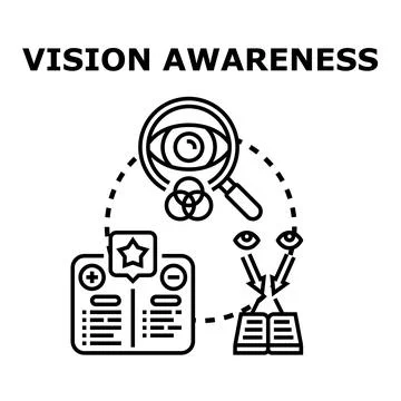 Vision awareness concept exploring perception and eye health Stock Illustration