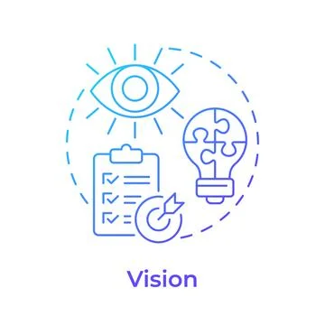 Vision blue gradient concept icon Stock Illustration