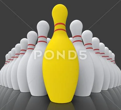 Vision bowling skittles showing achieving Stock Illustration