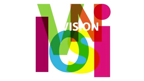 Vision. Broken text, animated illustration in seamless loop Stock Footage 239047689
