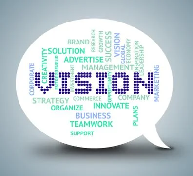 Vision Bubble Indicating Goal Objective And Aspire Stock Illustration