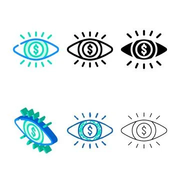 Vision business ethics forms color icon vector 库存插图